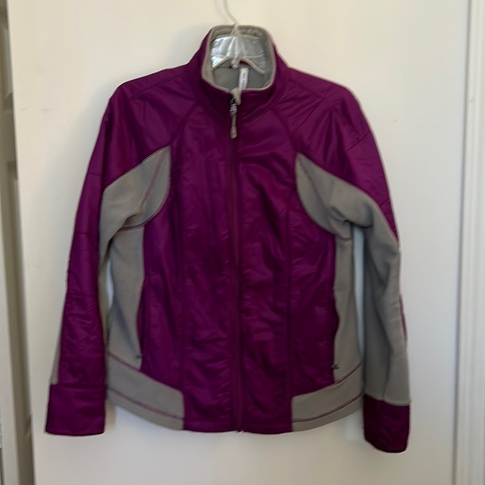 Tek Gear Purple and Gray high neck fleece jacket size large